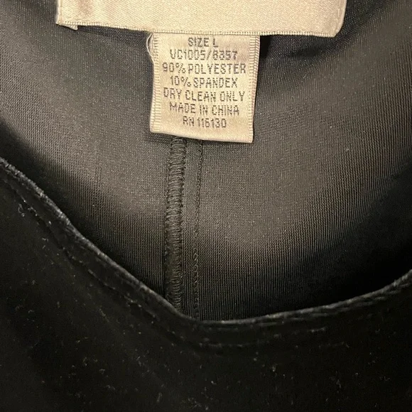 🌻$11 Deal!🌻 Victor Costa Women's Black Velvet Tank Top Size L $11 DEAL - Picture 5 of 5